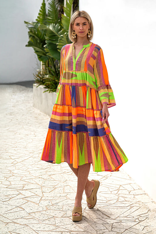 Multicolor mid length dress