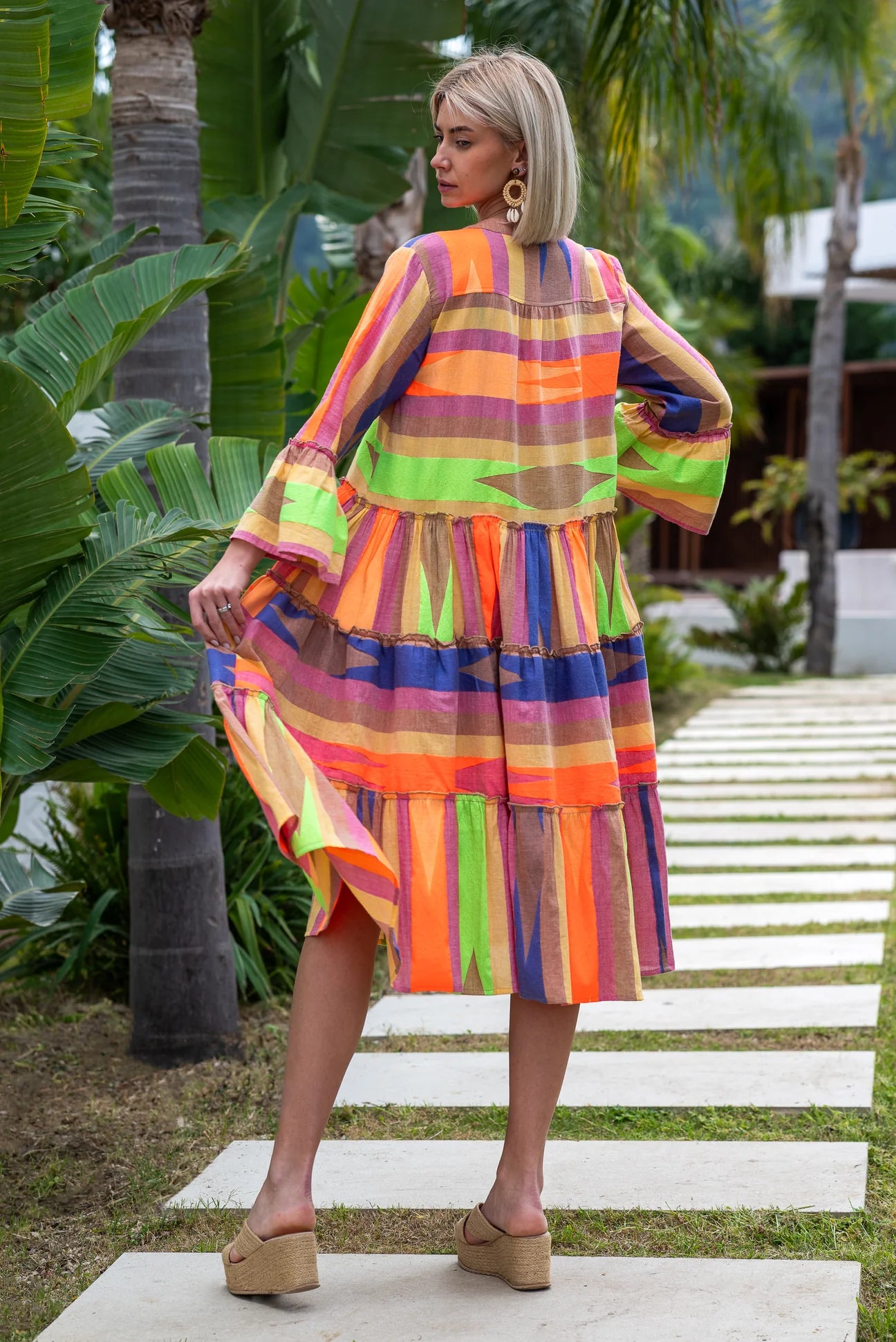 Multicolor mid length dress