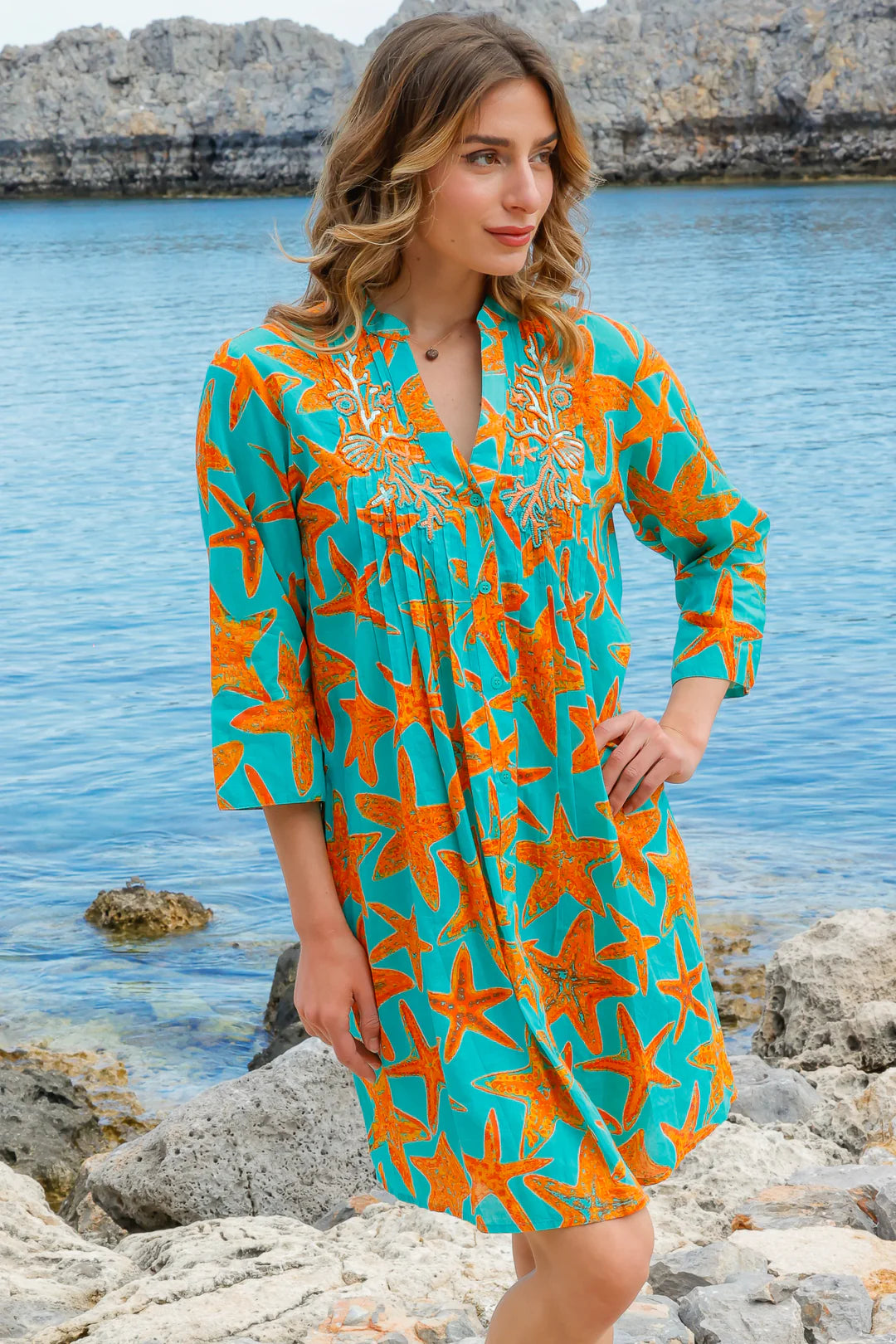 Starfish shirt dress
