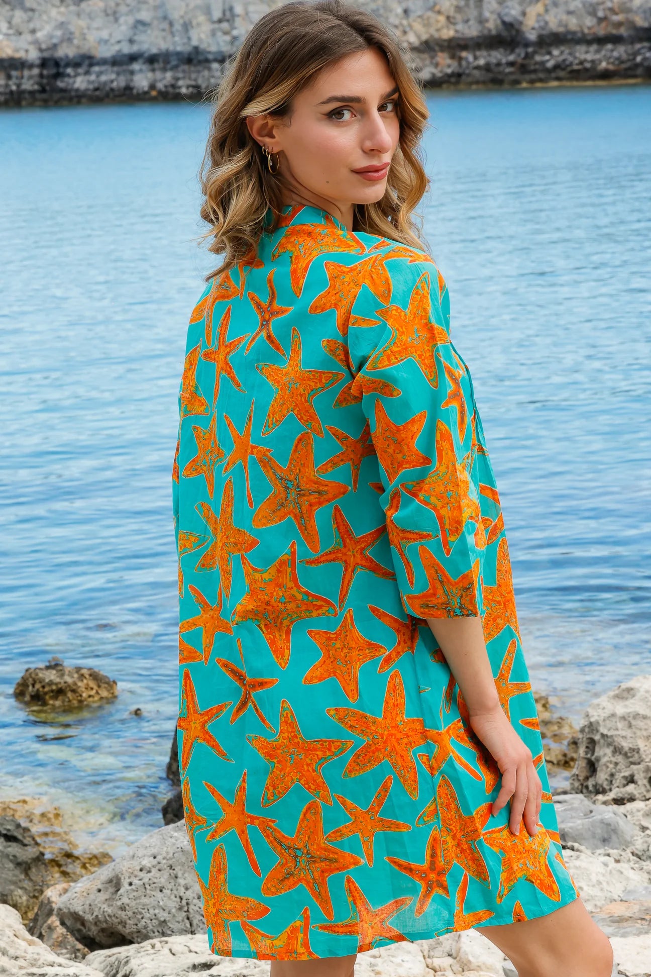 Starfish shirt dress