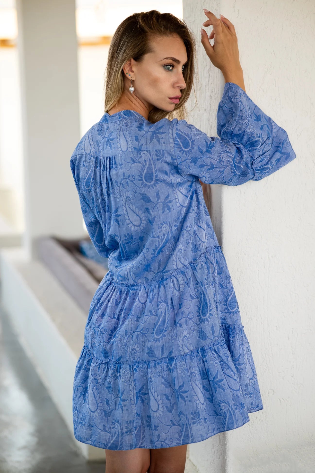 Blue paisley dress